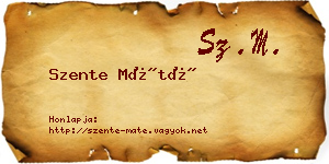 Szente Máté névjegykártya